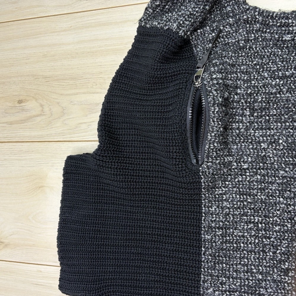 Varley Darwell Mock Neck Black Marled True Knit Mirage Wool Blend Sweater Zip XS - Picture 5 of 13